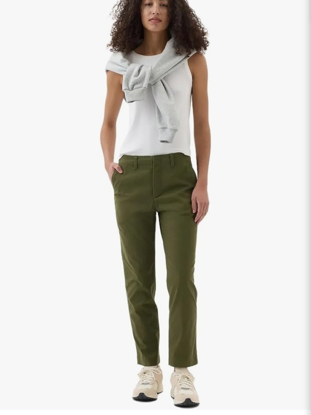 GAP Straight-Leg Chino Pants in Army Green NWT